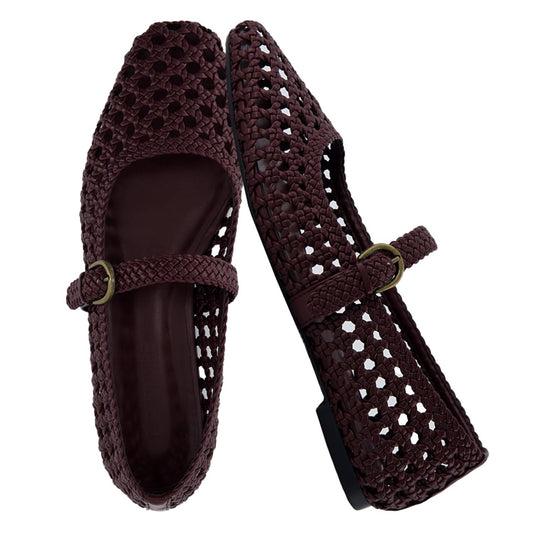 Cushionaire - Women’s Weston Hand Woven Dressy Ballet Flats