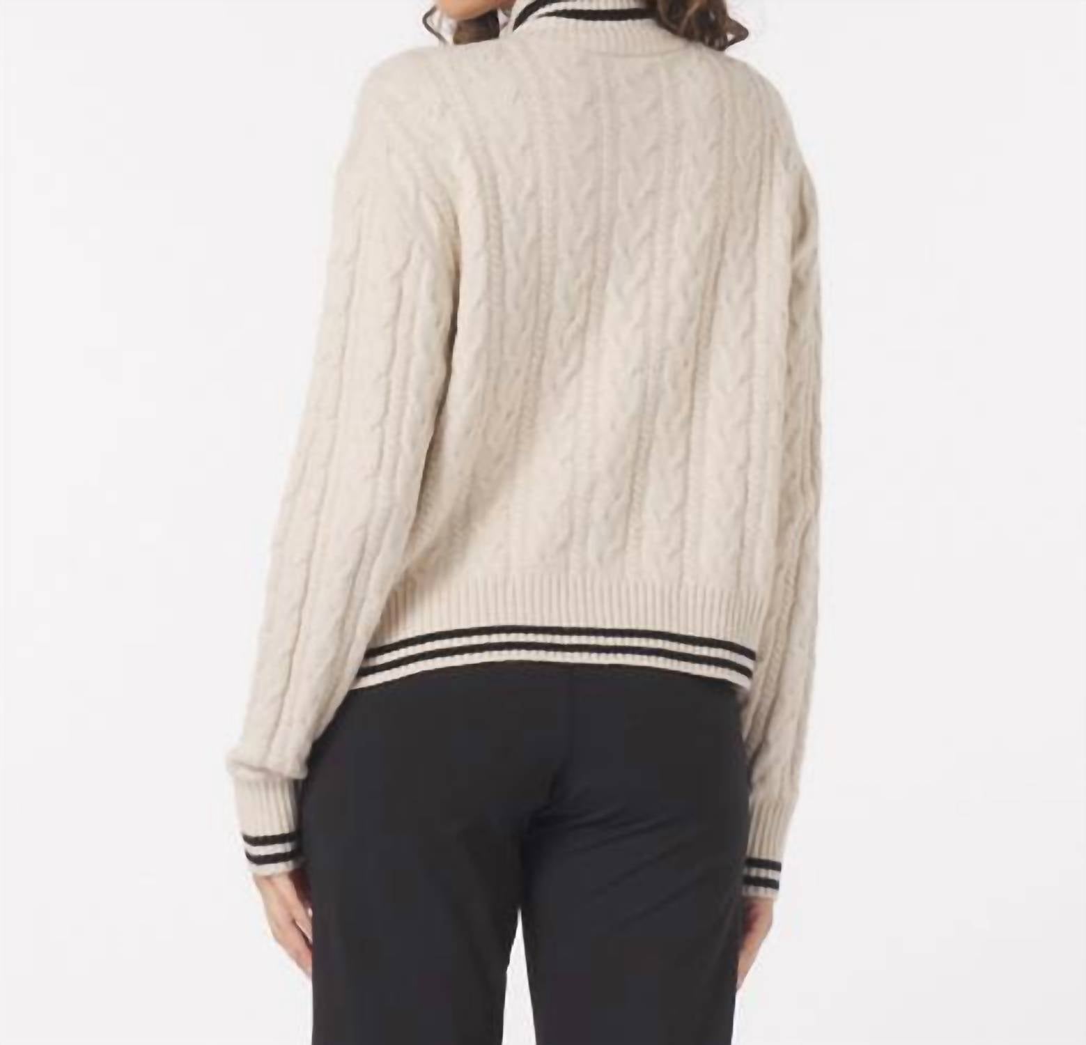 Glyder - Leisure Cable Knit Zip Up Pullover