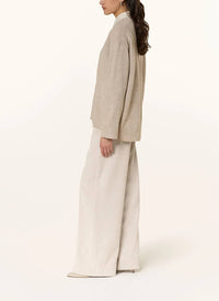 RAFFAELLO ROSSI Miru Soft Corduroy Pant in beige - women's pants - detail view