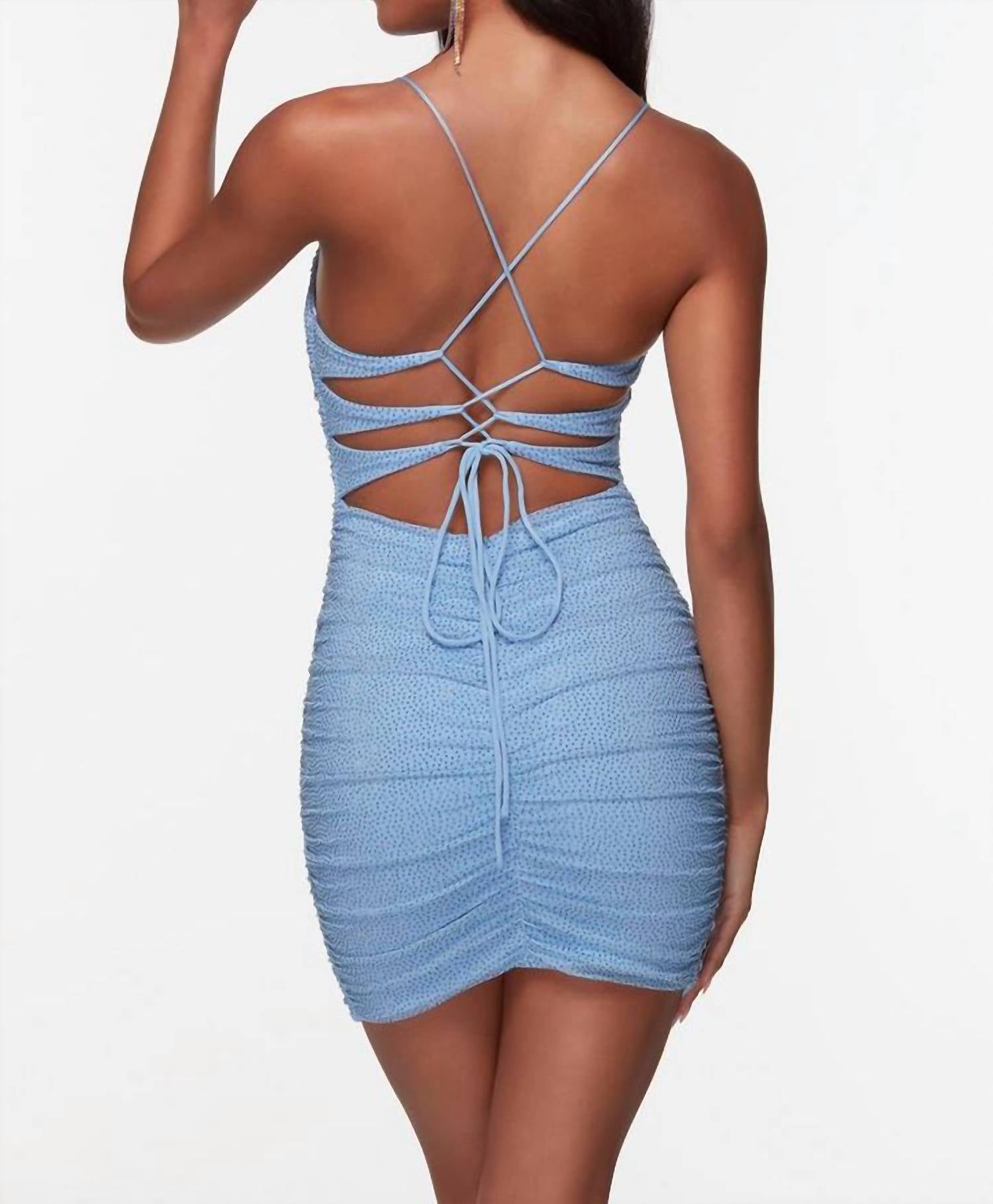 Alyce Paris - Mesh Ruched Square Neck Dress