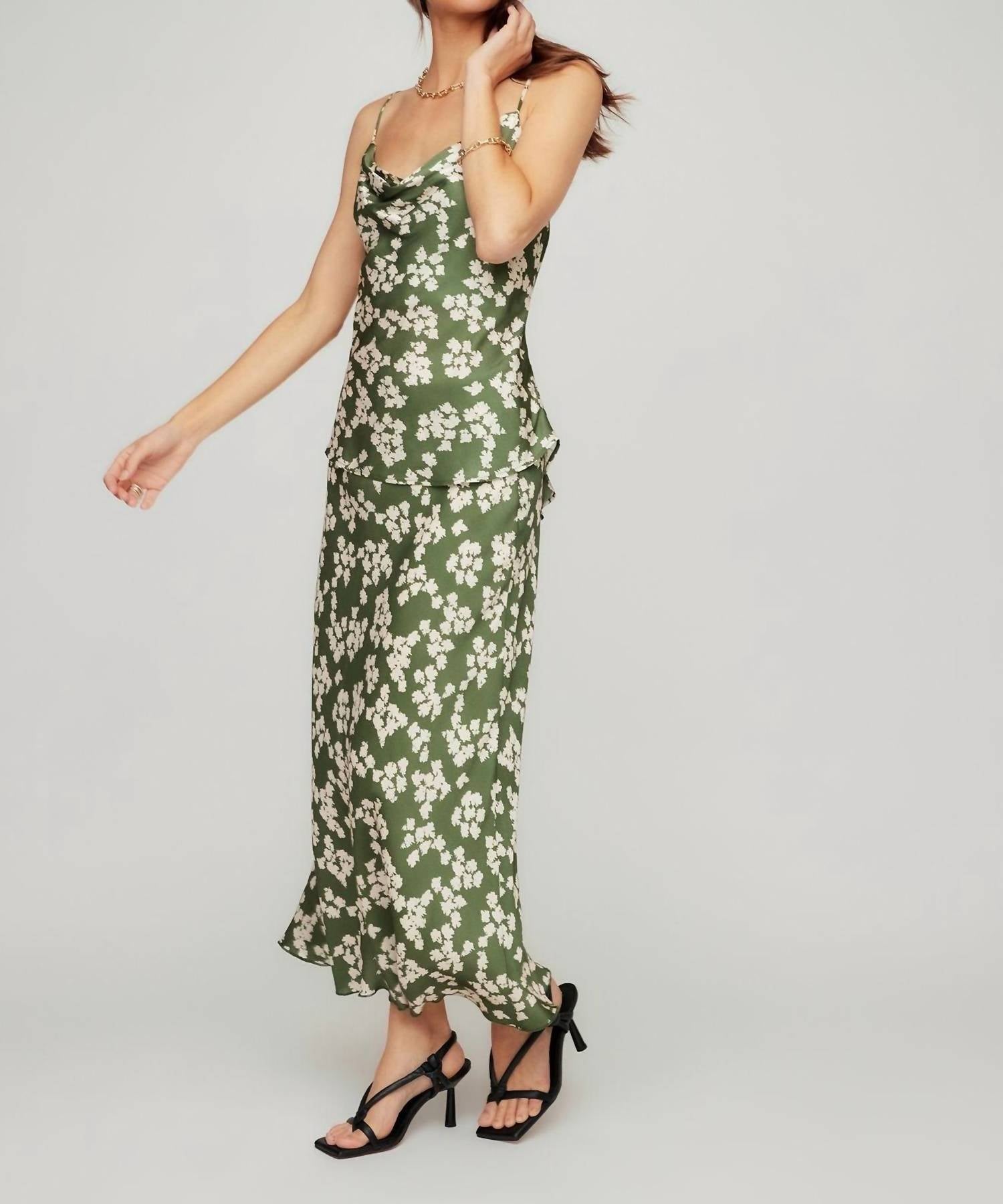 Fifteen Twenty Women's Drape Camisole in print - women's tank top - detail view