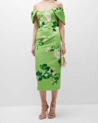 Monique Lhuillier - Off Shoulder Dress With Draped Arm