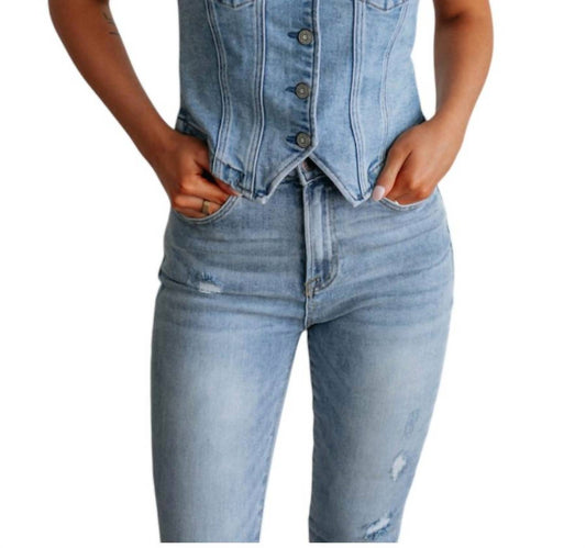 Hidden - Fitted Denim Vest