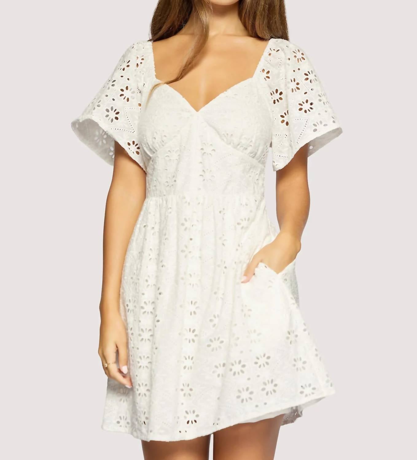 Lost + Wander - Dolce Marina Eyelet Mini Dress