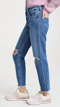Paige - Noella Mid Rise Straight Leg Jeans