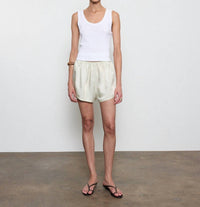 Enza Costa Supima Baby Rib Tank in white - women's tank top - view 5