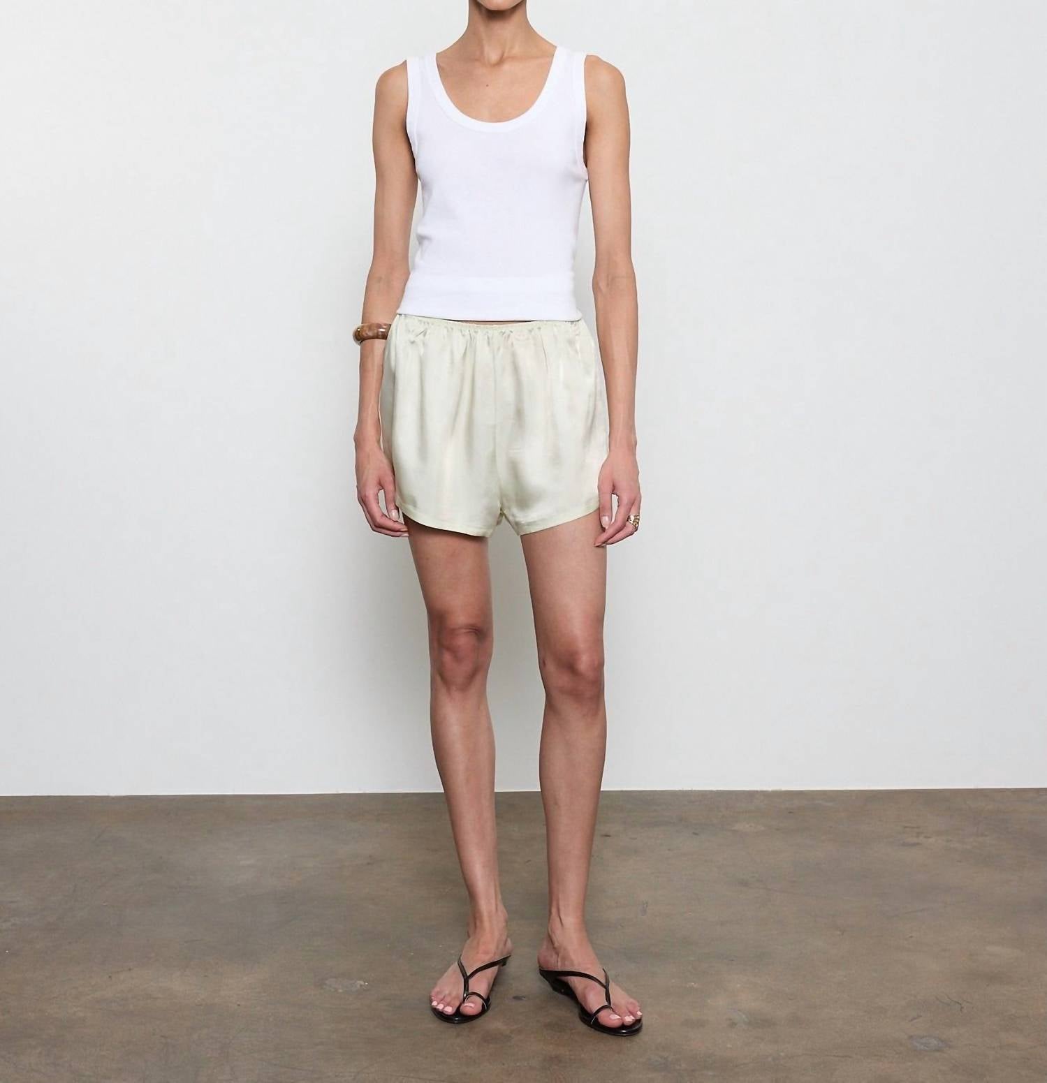 Enza Costa Supima Baby Rib Tank in white - women's tank top - view 5