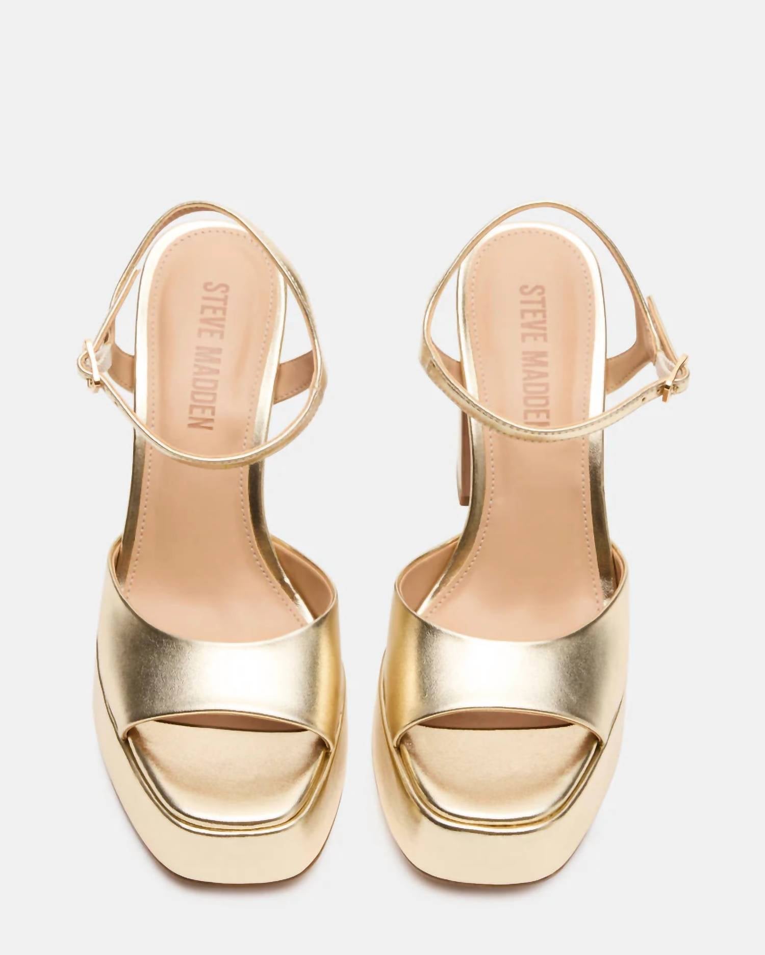 STEVE MADDEN Women's Liandra Platform Block Heel in champagne - women's heels - alternate view