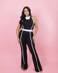 Rivir - Rosette Halter Top And Pant Set
