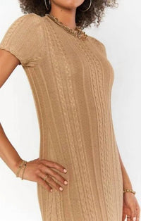 Show Me Your Mumu Valleta Midi Dress in gold shimmer knit - women's dress - alternate view