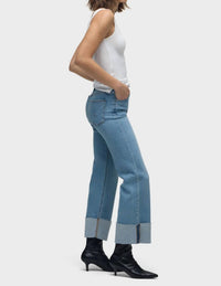 Hudson - Rosie High Rise Wide Leg Ankle Cuff Jeans