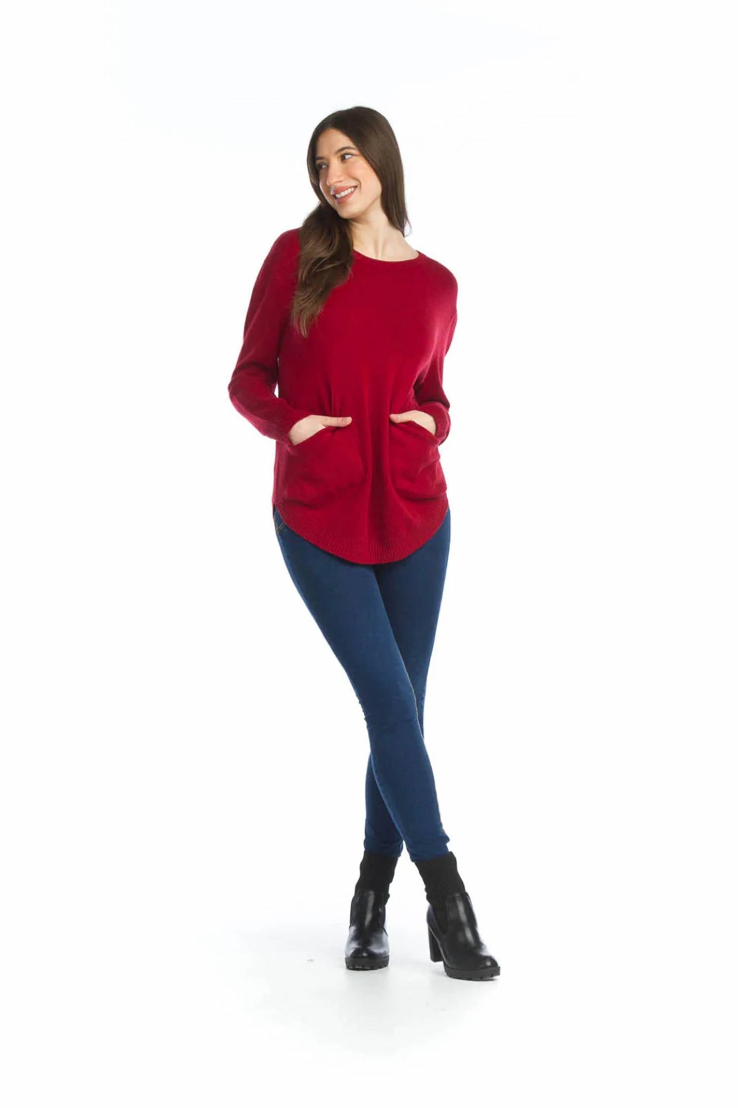 Papillon - Sweater Tunic With Rounded Hem And Pockets