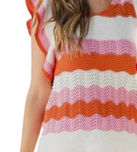 Thml - Rib Knit Flutter Sleeve Top