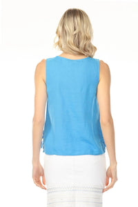 Charlie B - Side Ties Solid Linen Blend Sleeveless Top