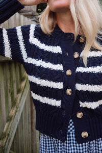 Marea - Striped Cable Cardigan