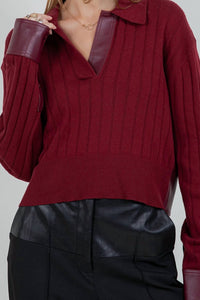 Whiteroom+Cactus - Contrast Knitted Long Sleeve Sweater
