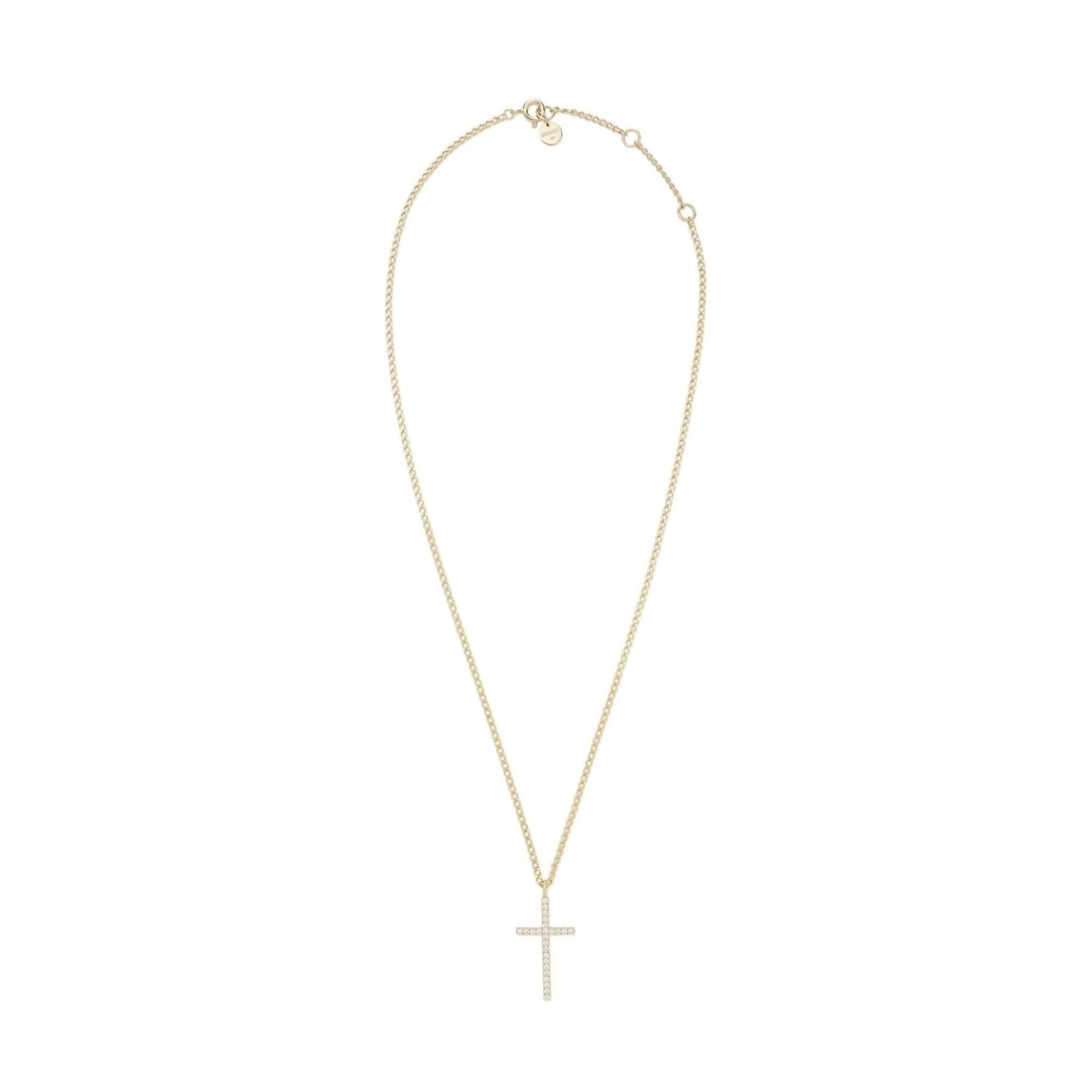 Eklexic - Women's Cz Cross Pendant Necklace