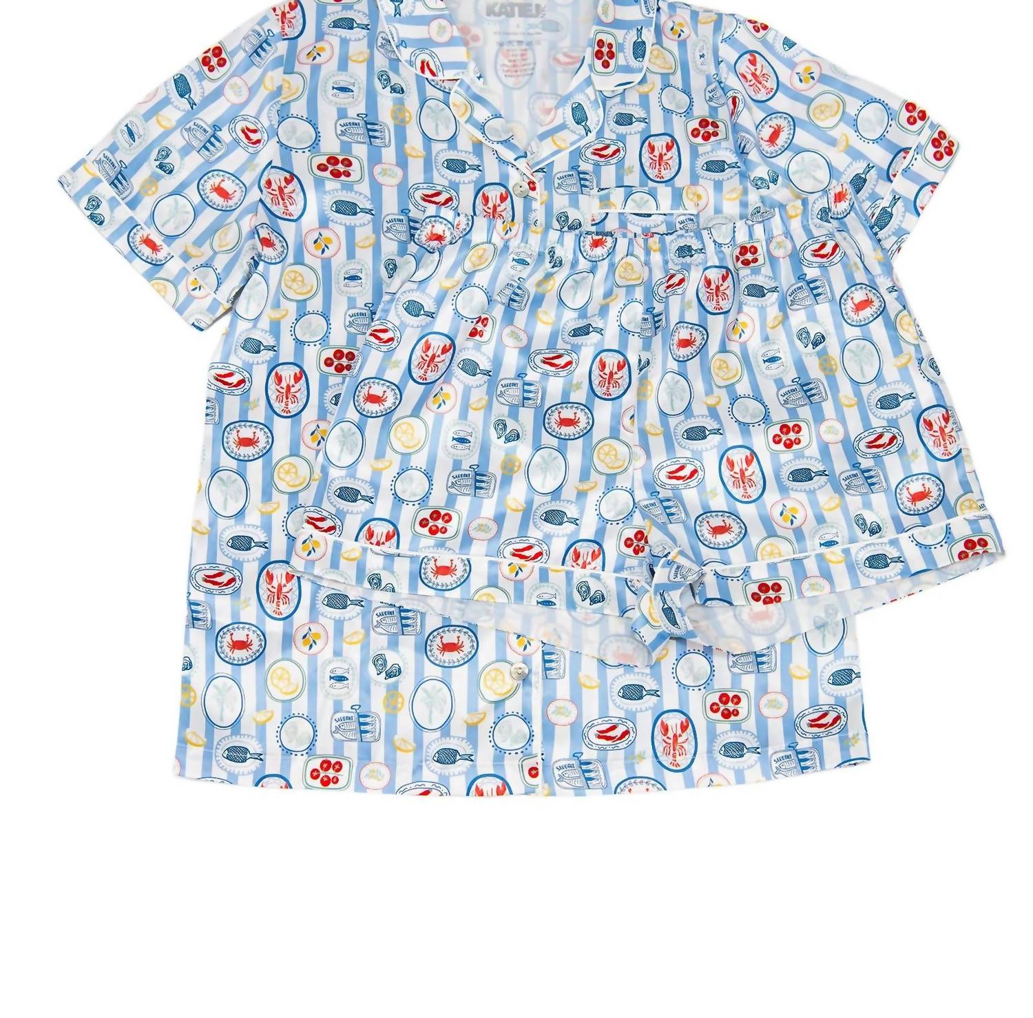 Katie J NYC Olivia Set in blue - kids' sleepwear - detail view