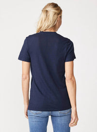 STATESIDE Supima Slub Jersey Short Sleeve Crew Tee in new navy - women's t-shirt - alternate view