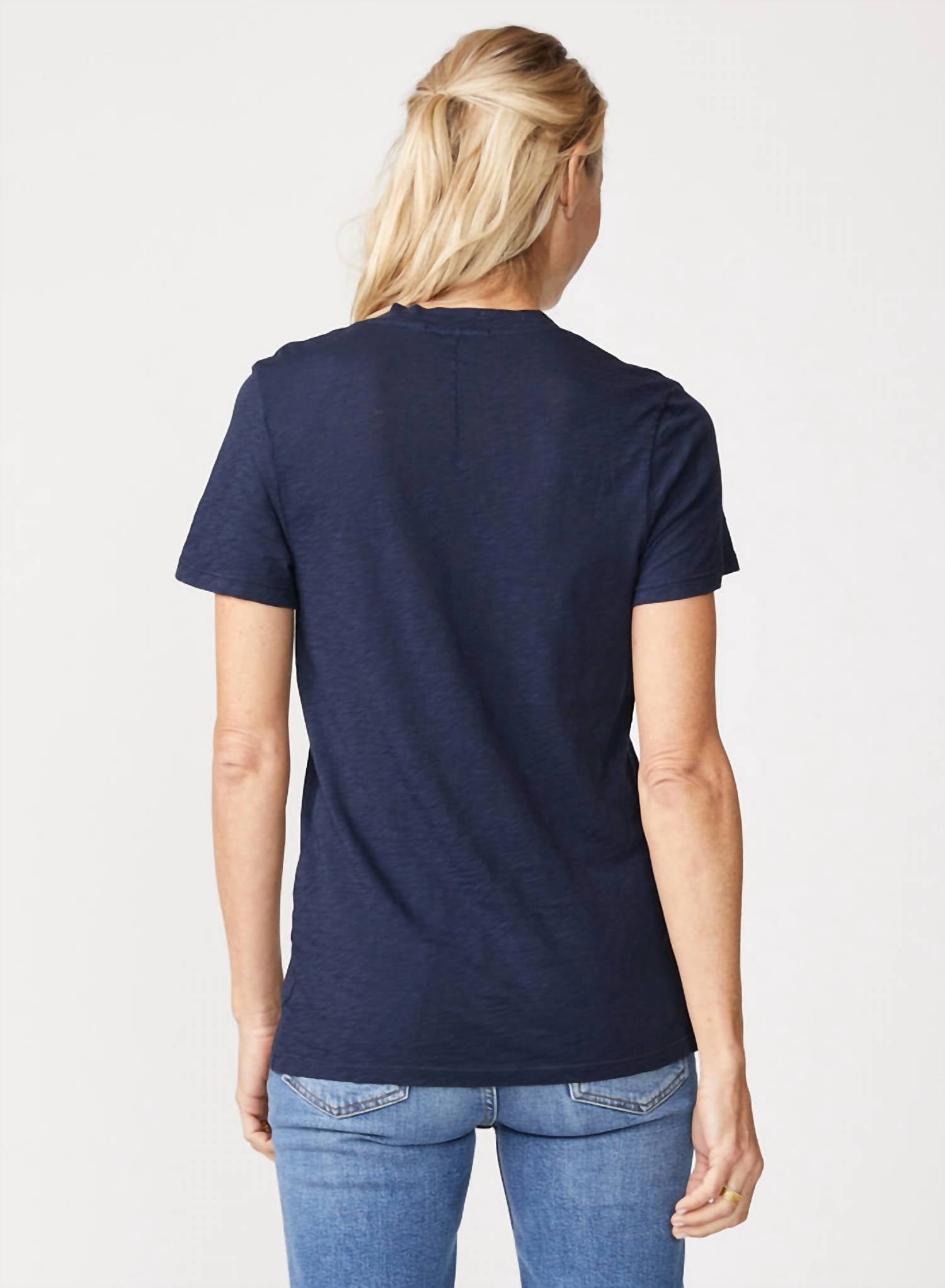STATESIDE Supima Slub Jersey Short Sleeve Crew Tee in new navy - women's t-shirt - alternate view