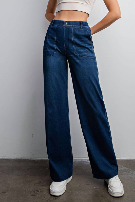 Rae Mode - Cotton Stretch Twill Wide Leg Pants