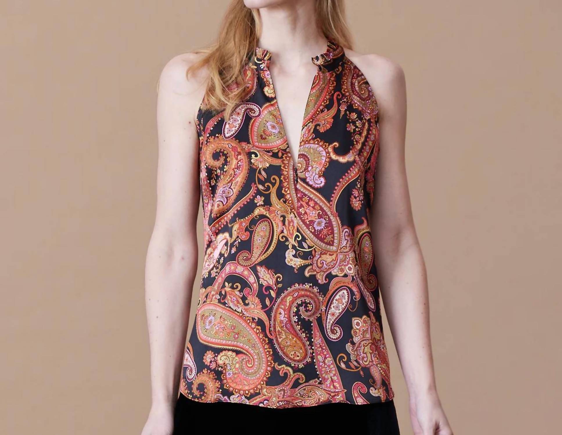 Go By Go Silk - Cutaway Print Top