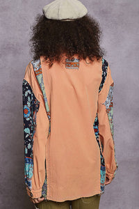 POL Balloon Sleeve Collar Shirt in coral - women's shirt - view 4