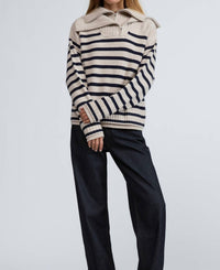 Rag & Bone - Ilaria Stripe Half Zip Sweater