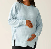 Kindred Bravely Joelle Thermal Maternity & Nursing Top - Plus in powder blue - women's long sleeve top