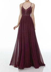Alyce Paris - A-line Plunging Neckline Gown