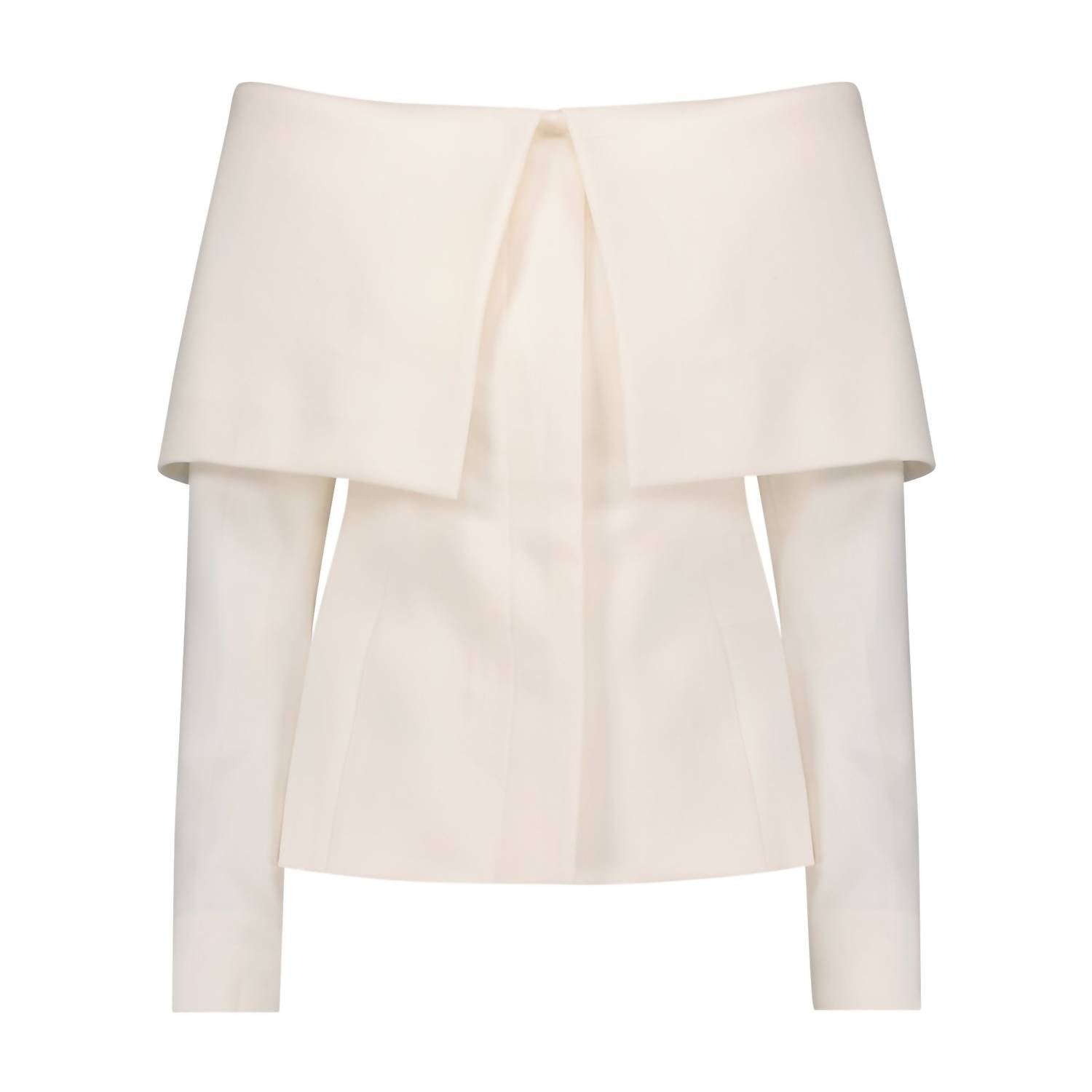 Marina Moscone - Foldover Shawl Off-the-shoulder Jacket