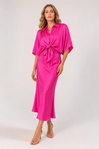 Lavender Brown - Adele Tie Front Top Shrug