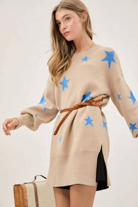 Davi & Dani - Tunic Sweater With Stars