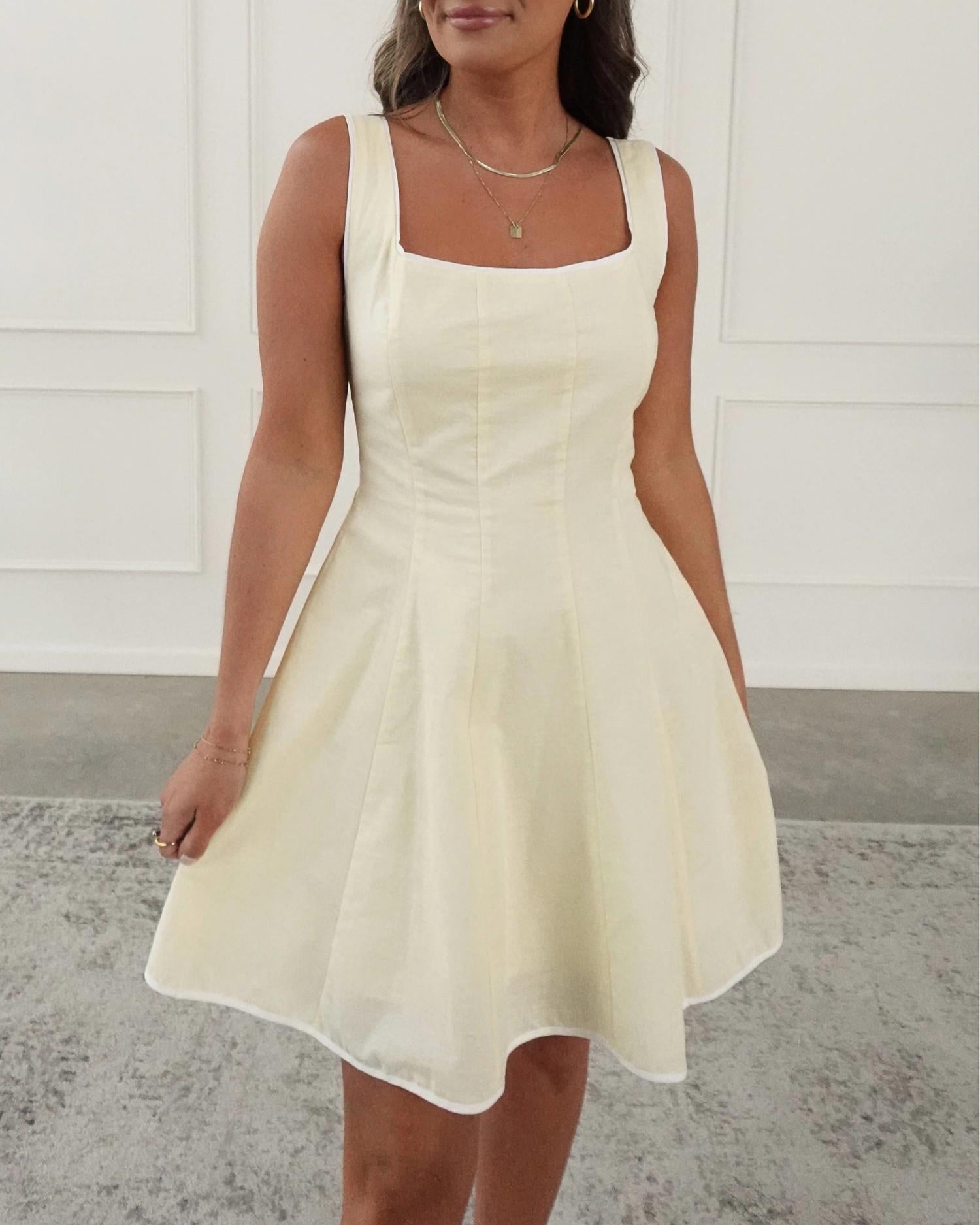Strut & Bolt - Square Neck Linen Dress