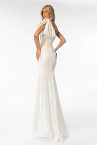 Ava Presley - One Shoulder Sequin Gown With Bow