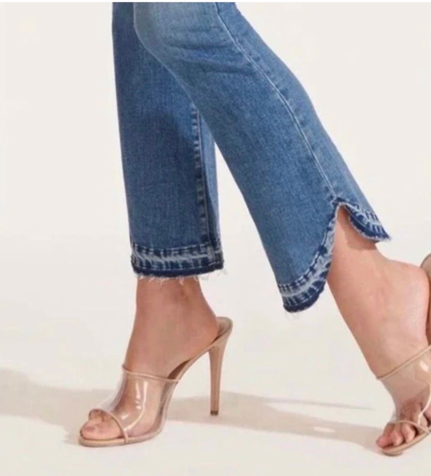Veronica Beard - Carolyn High Rise Baby Boot Jeans With Dolphin Hem