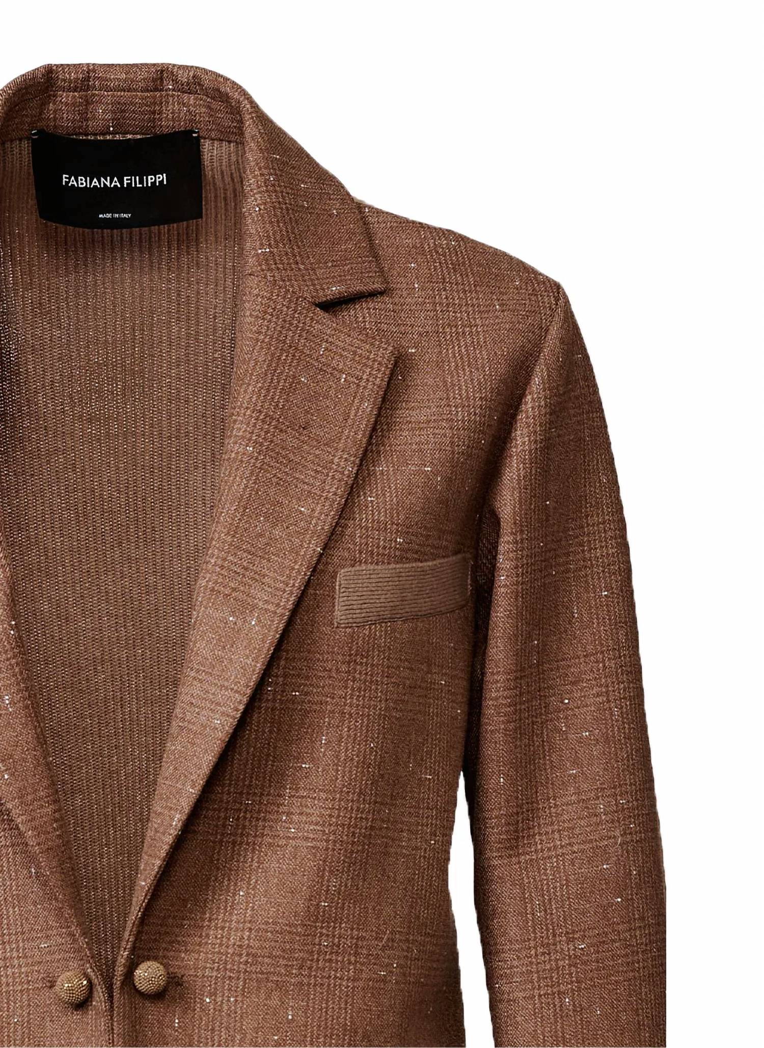 Fabiana Filippi - Women's Slubbed Prince Of Wales Single Breasted Jacket