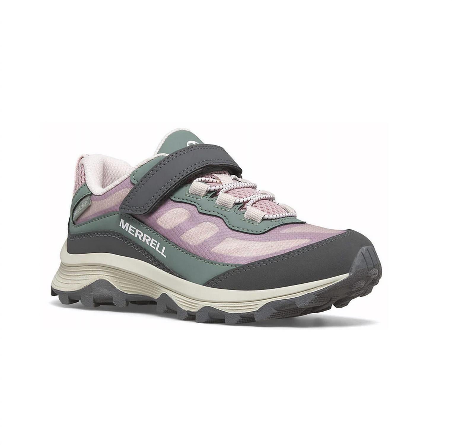MERRELL Little Kid's Moab Speed A/c Low Waterproof Sneaker in dusty pink olive - kids' sneaker