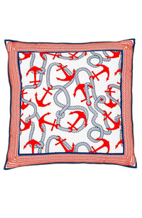 GRETCHEN SCOTT Anchors Away Cotton Pillow Cover in nautical print - item
