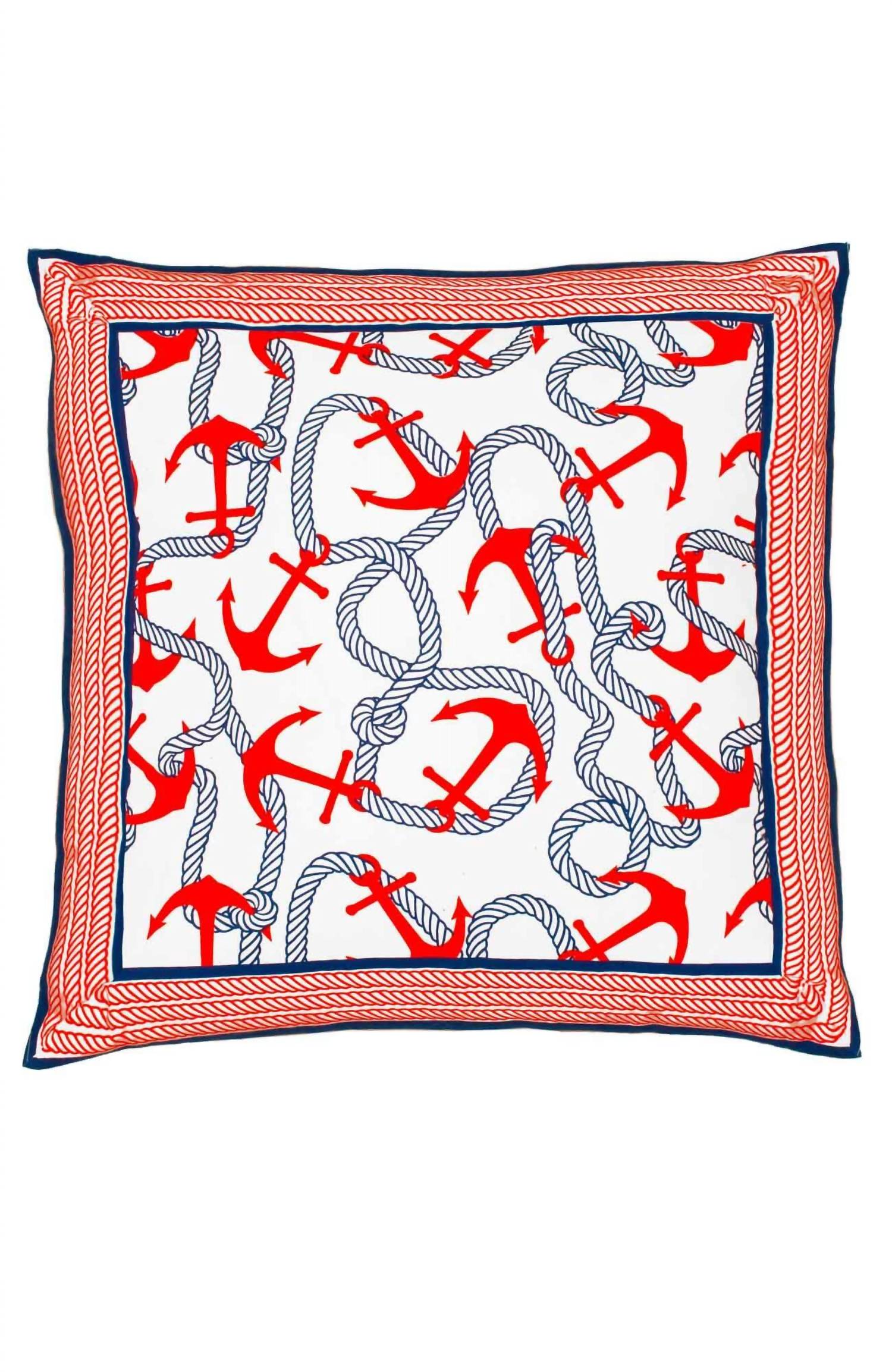 GRETCHEN SCOTT Anchors Away Cotton Pillow Cover in nautical print - item