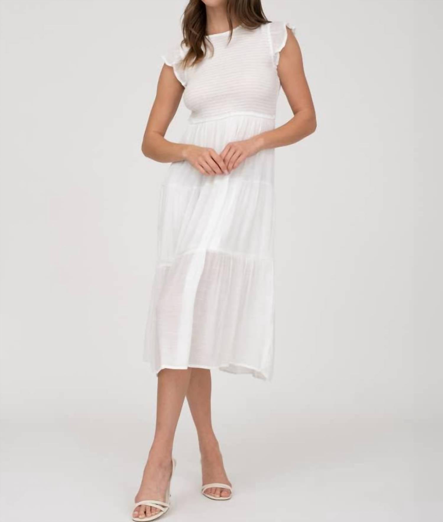 Blu Pepper - Smocked Tiered Midi Dress