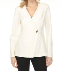 Joseph Ribkoff - Crossover Front V-neck Jacket