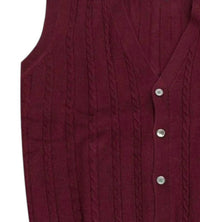 Viyella - Men's Extra Fine Zegna Baruffa Button Front Cable Knit Sweater Vest