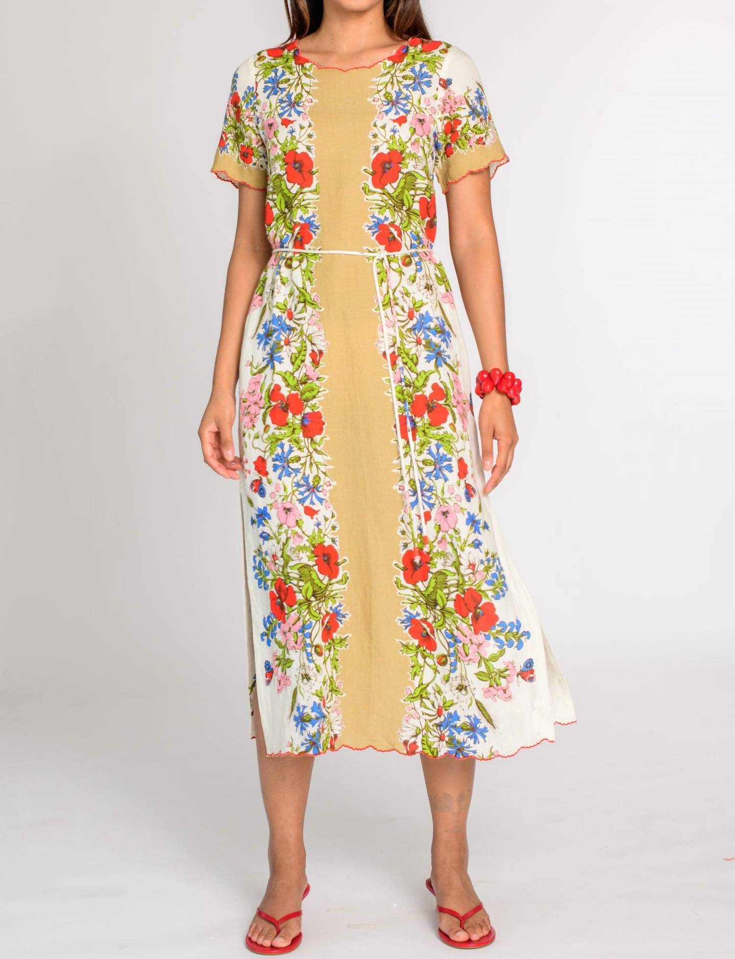 Elizabeth James The Label TESS MIDI DRESS in butterfly garden - women's dress