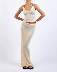 Sky to Moon Top & Maxi Skirt Cover-up Set in natural - women's skirt