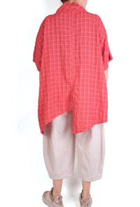 Gerties - Asymmetrical Crinkle Check Top