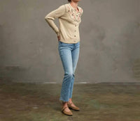 Raisonnel - Embroidered Bead Detail Knit Cardigan