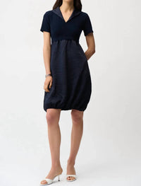Joseph Ribkoff - Collared Pleated Cocoon Dress