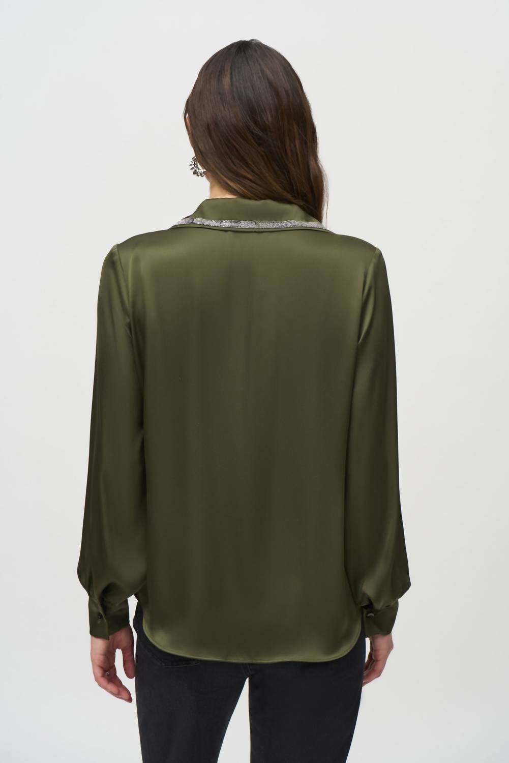 Joseph Ribkoff - Embellished Button-down Satin Blouse