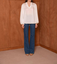Attentif - Openwork Lace Blouse